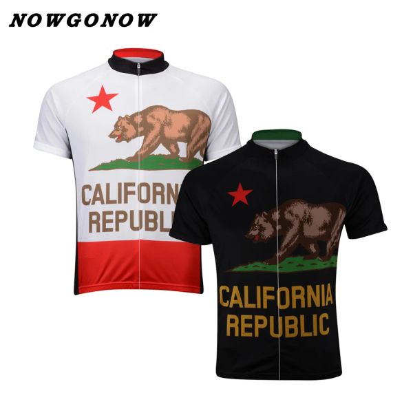 Tops Can Custom Men 2017 Cycling Jersey blanc noir rouge République Vêtements Bike Wear Nowgonow Racing Road Mountain Cool Republic Califor