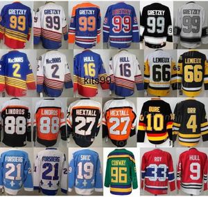 Tops AANGEPASTE Vintage CCM Hockey Jerseys Pavel Bure Al Macinnis Brett Hull Orr Wayne Gretzky Bobby Clarke Eric Lindros Patrick Roy Howe S