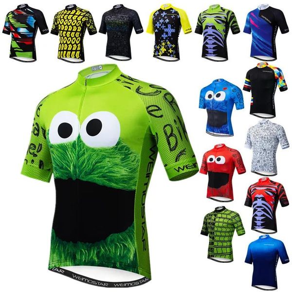 Tops Camisetas de ciclismo Tops Weimostar Top camiseta de Ciclismo verde divertida galleta para hombres ropa de Ciclismo Maillot Ciclismo transpirable MTB