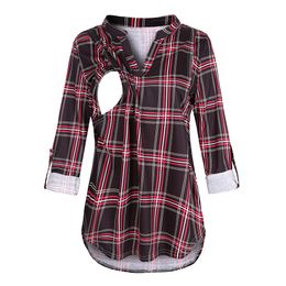 Tops de lactancia A Rayas de Manga Larga Para Mujer, Camiseta de Lactancia, Ropa de Maternidad Para Mujer Embarazada