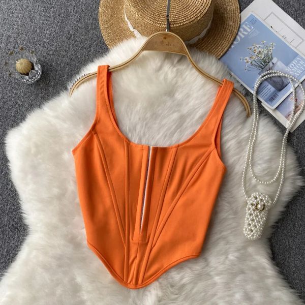 Tops fashiony orange camisole lace soutien