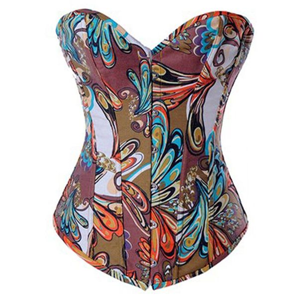 Tops Floral Print Femmes Corset taille Aizen Corsets Bustiers Trainers Corsets Steampunk Vêtements Brocade Overbust Corset Pattern1704091