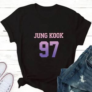 Tops voor vrouwen vtaehyung jungkook fan t shirt Suga kpop Harajuku t -shirt vrouw t -shirts esthetische kleding 240416