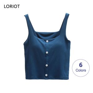 Tops Loriot geribbelde bra -tanktop voor vrouwen gewas camisole sando singlet vest vierkante nek mouwloze sexy casual Koreaanse SA1333