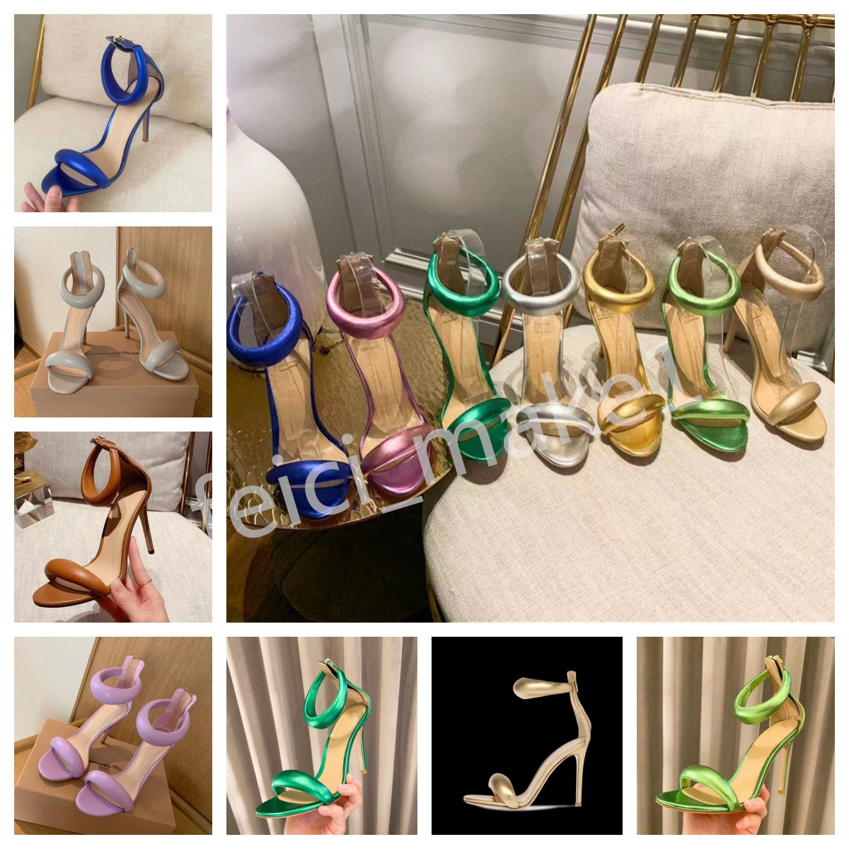 Sandálias Stiletto para Womens Gianvito Rossi Designer de luxo de luxo de salto alto de luto alto