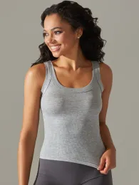 Tops Rooftrellen sans couture sport Fitness gilet été côtelé tricoté débardeurs femmes hors épaule hauts chemises de base décontracté jarretelle