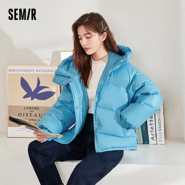 Tops Semir 90% chaqueta de plumón a prueba de viento abrigo con capucha de invierno ropa de nieve cálida para mujer abrigo largo suelto para mujer