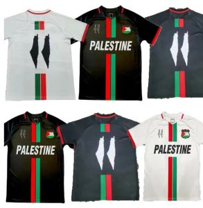 Topstees 2023 2024 Palestine Soccer Jerseys Black Center Stripe Red Green Football Shirt War Justice MARCH FOOTBALL UNIFORM S2XL