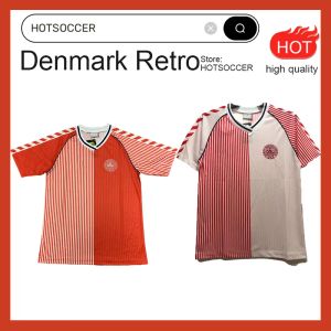 TOPSTEES MEN's T -shirts 86 87 Denemarken T -shirt Eriksen Home Red Wit Wit 1986 1987 Hojbjerg Christensen Skov Olsen Braithwaite Dolberg Foo