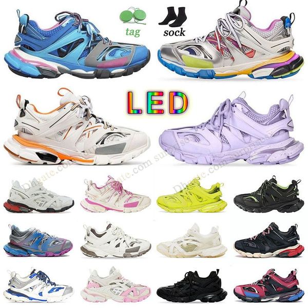 Tess Tops Track 3 3.0 LED Grape Casual Chaussures Designer Hommes Femmes Track Led Triple Noir et Blanc Rouge Tops Track 3 3.0 LED Raisin Chaussures Casual Designer Hommes Femmes Track Led Triple Noir et Blanc Rouge Baskets à plateforme imprimées en cuir Gomma, tennis bon marché