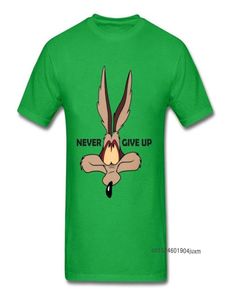 Tops Wolf Tees Mannen Groene T-shirt Coyote Geef Nooit Grappige T-shirt Nieuwste Cartoon Print T-shirts Katoen Team Kleding custom 2106238459367