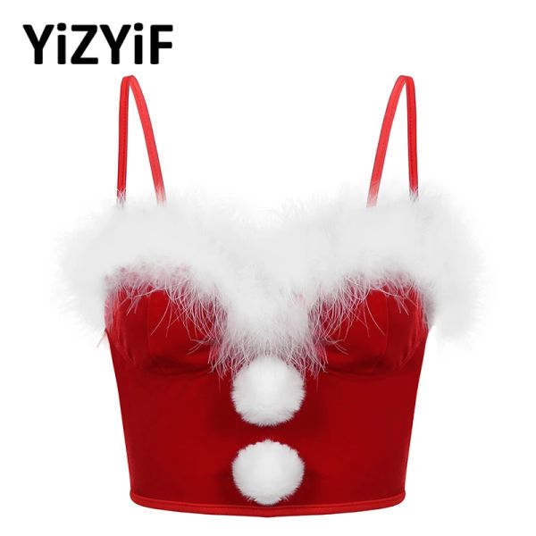 Tops Femmes Flanelle Costume de Noël Costume Bustitier Sous-repoussé