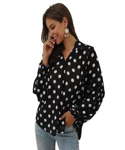 Tops Blouses pour femmes à manches longues lâches de chemisier chemisiers en mousseline de soie