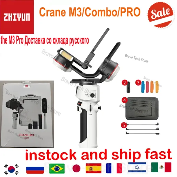 Tops zhiyun officiel grue m3 caméra caméra stabilisateur de poche pour les caméras sans miroir caméra d'action smartphone pour Sony / Canon / iPhone