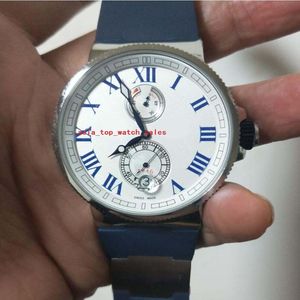 Top Selling 2 styles UN hommes montres-bracelets New Marine Manufacture Rome numérique 266-67-3 43 Date automatique 45 mm cadran blanc mécanique Auto329h