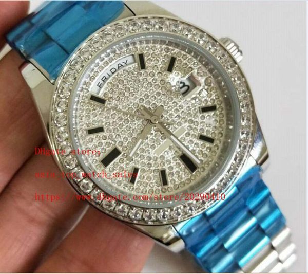 Top Selling 228239 Haute Qualité 41mm Gris Cadran Diamant Bordure Verre Saphir Date Automatique Asia2813 Mouvement Automatique Montre Homme En Acier Inoxydable