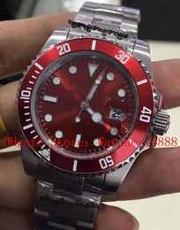 Topselling 40mm 116610 Asia 2813 Beweging Mechanische automatische heren Polhorloges Red Dial Stainless Steel Bracelet Mens Watch