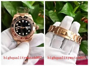 Meistverkaufte, ausgezeichnete Herren-Armbanduhren, 40 mm, schwarzes Zifferblatt, 126715chnr-0001, 126715, automatisch, 2813, mechanisch, 18 Karat Roségold, Edelstahlarmband, Herrenuhren