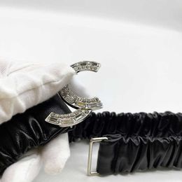 BestSelling Beroemde merk damesgordel Klassieke luxe damesriem Rubberen band elastische riemen diamanten briefgesp Black Fashion tailleband