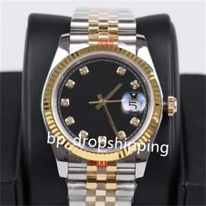 Top vente de haute qualité 36mm cadran en or hommes montres-bracelets de luxe en saphir Asie 2813 mouvement automatique montre pour hommes montres avec boîte d'origine