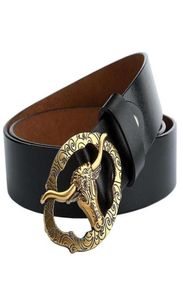 Topselling Men039S Western Punk Rock Wild West Cowboy Bull Head Lederen Metal Buckle Hip Hop Belt Men Gift Designer Classic3036642