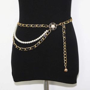 TopSelling Punk Chain Belt Circle Ladies Cinturones de aleación Mujeres Metal Mujer Cintura para vestidos Moda coreana Correa de cintura Diseñador Clásico de lujo
