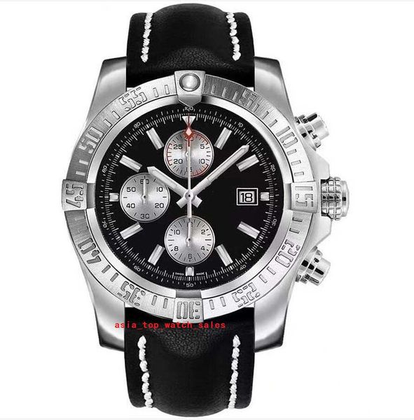 Relojes de pulsera para hombre Super-Avenger A13385101B1X1 más vendidos, esfera negra de 44 mm, fecha automática, cronógrafo multifunción, reloj para hombre con movimiento de cuarzo Workin VK de alta calidad