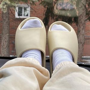 Topsportmarket Sandals Slides Slippers Men Women Glow Green Sand Black Bone White Onyx Cream Slide Sandals Big Size 15