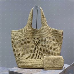 Sac de raphias de concepteur les sacs fourre-tout sac de paille brodé à la main sac à main grande capacité femmes plage voyage vacances d'été sacs à bandoulière