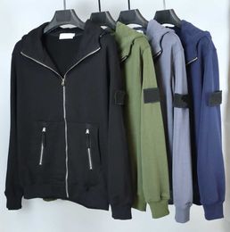 hoodies van het merk topstoney Stone metal cardigan met rits smalle rand en ovale achterkant Island hoodie Tidal flow design 62ess