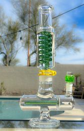 grand verre Bong bobine congelable narguilés recycleur Dab plates-formes fumer conduite d'eau en verre bongs d'eau avec bol de 14mm