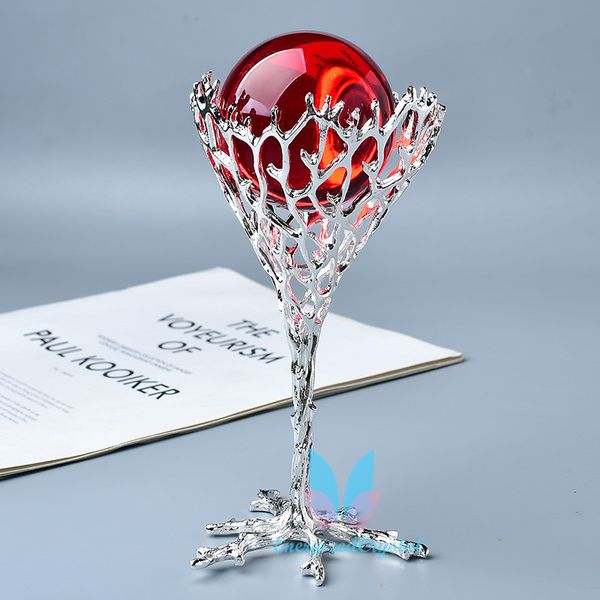 Torche forme nid d'oiseau boule de cristal support Base résine chambre décor sphère support support ornement