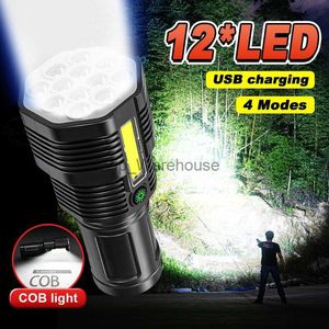Torches 2022 plus récent Super lumineux 12 lampe de poche LED léger 48 COB torche étanche lanterne domestique Portable Camping lampe à main HKD230902