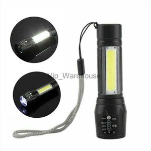 Antorchas 2 unids COB Linterna USB Recargable Hogar LED Antorcha Lámpara Brillante Impermeable Camping Luz Iluminación al aire libre Linterna portátil HKD230902