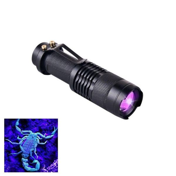 Antorchas Brelong Portátil Blu-Ray 365Nm Linterna LED Mini Tácticas de Enfoque Mtifunción 3 Modo Transformación Negra Longitud Focal Gota Delive Dhopj