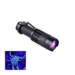 Torches Brelong Portable Bluray 365Nm Lampe de poche Led Mini Focus Tactics Mtifunction 3 Mode Noir Transformer la distance focale Drop Deliver Otkta