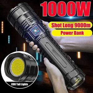 Torches Built-in Battery Flash Light Emergency Spotlights 4km 10000LM 800W Most Powerful Led Flashlights Tactical 15000mah Q231013