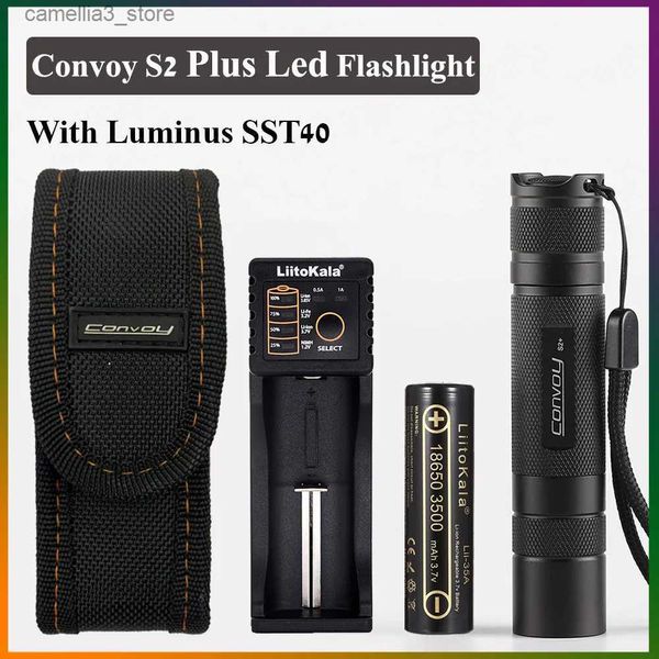 Torches Convoy S2 Plus avec Luminus SST40 LED lampe de poche SMO Portable pour Camping en plein air éclairage de cyclisme torches de lanterne à lumière dure Q231013