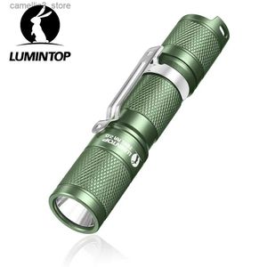 Zaklampen EDC Outdoor Camping Zaklamp Zelfverdediging Krachtige LED-verlichting Groen 900 lumen Krachtige zaklamp AA 14500 Licht TOOL AA 3.0 Q231130