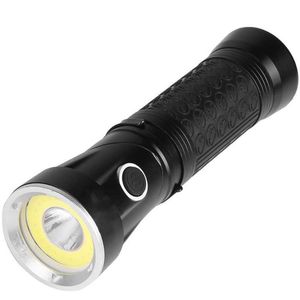 Torches zaklampen T6 COB 90 graden roterende werkende zaklamp Krachtige LED -lamp draagbaar wit/rood licht voor camping buiten camping L221014