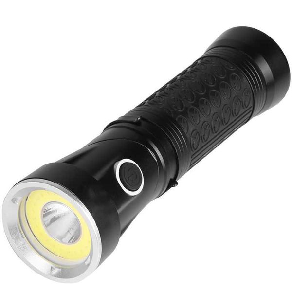 Torches Lampes de poche T6 COB Lampe de poche de travail rotative à 90 degrés Lampe à LED puissante Portable Blanc / Rouge Lumière pour le camping en plein air L221014