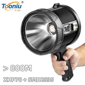 Torches Lampe de poche LED rechargeable haute puissance Projecteur de lanterne puissant Éclairage portable avec batterie au lithium 9000 mAh T221101