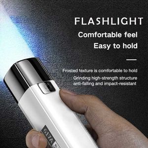 Torches Lampe de poche domestique extérieure petite lampe de poche à lumière forte ABS USB rechargeable marche éclairage portable lampe polyvalente HKD230902