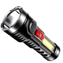 Torches Lampe de poche des Forces spéciales LED USB rechargeable longue portée mini lampe de poche portable polyvalente lumière de secours domestique HKD230902