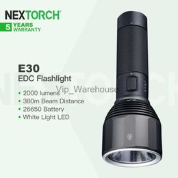 Zaklampen Nextorch E30 Oplaadbare dagelijkse EDC-zaklamp met 26650 batterij Hoog vermogen 2000 lm voor noodgevallen Kamperen Vissen Thuis Back-up HKD230902