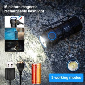 Torches Trustfire MC1 lampe de poche LED magnétique rechargeable 2A lampe de poche aimant Mini lampe de travail EDC porte-clés avec batterie IMR16340 HKD230902