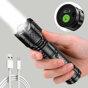 Torches Lampe de poche LED ultra lumineuse ABS Portable USB rechargeable camping en plein air ménage d'urgence tactique mini petite lampe de poche HKD230902