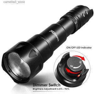 Torches UniqueFire 2002D LED IR 940nm 850nm 810nm Hunting Flashlight Fresnel Lens Zoom Night Vision Dimmer Swtich Torch Max.1000 Meters Q231130