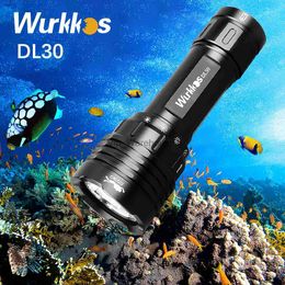 Antorchas Wurkkos DL30 Luz de buceo 21700 Linterna LED Subacuática IPX-8 Antorcha impermeable 3600lm Triple LH351D Interruptor de anillo de control magnético HKD230902