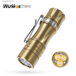 Antorchas Wurkkos TS10 Potente linterna Mini 14500 EDC con 3 * 90 LED CRI y antorcha de bolsillo Aux 1400LM de un solo color Anduril 2.0 Q231130